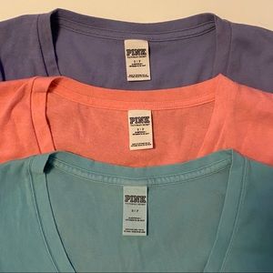 Women’s pink V-neck T-shirts